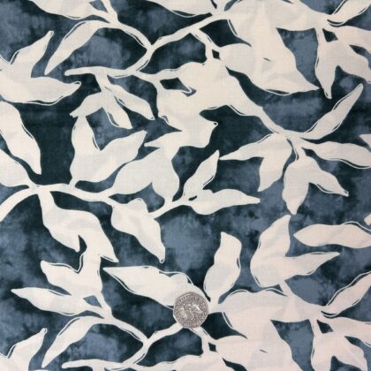 Leaf Print Viscose Blue