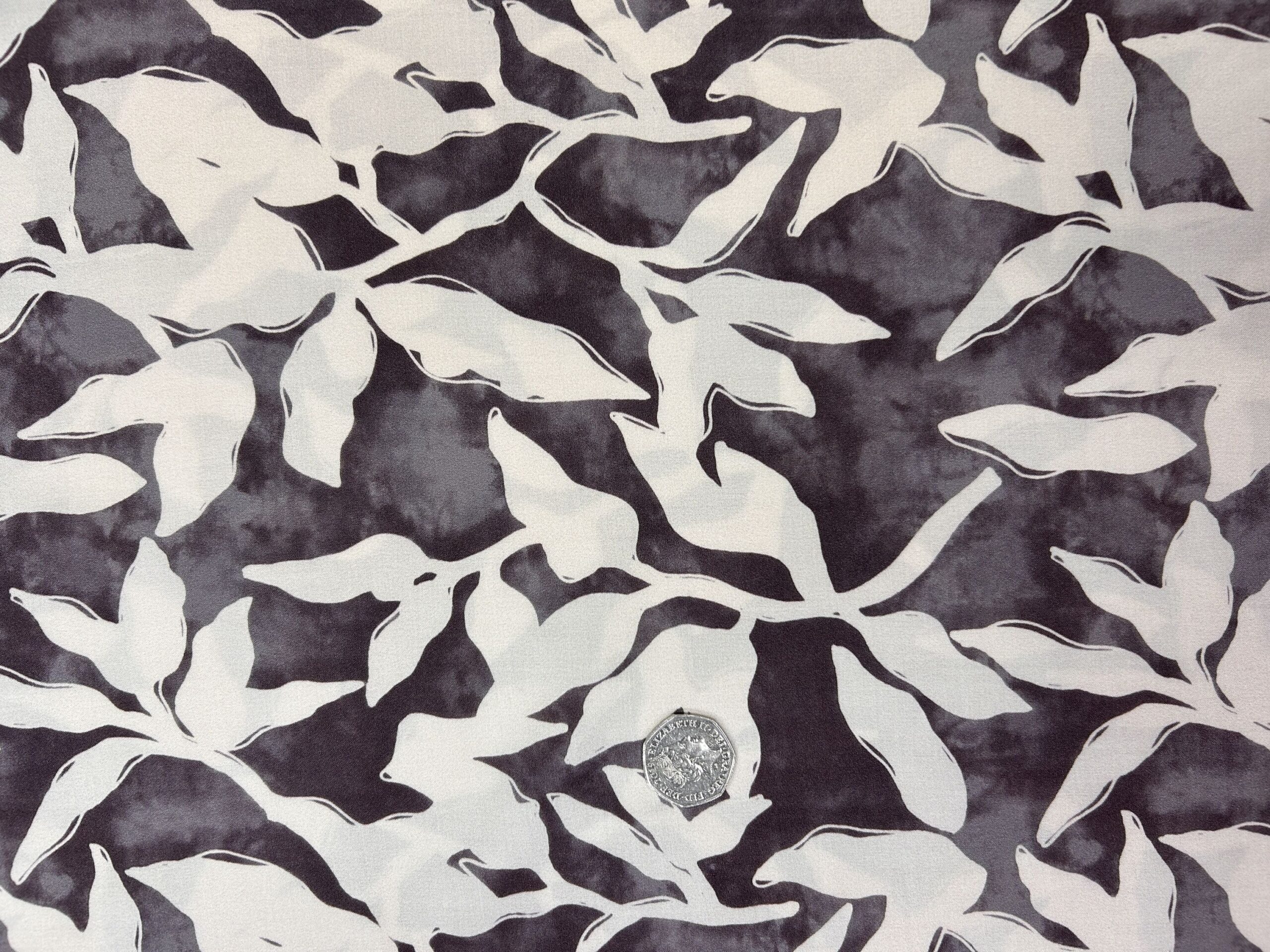 Leaf Print Viscose Mauve