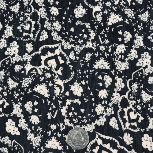 Black & Beige Viscose Voile - Image 4