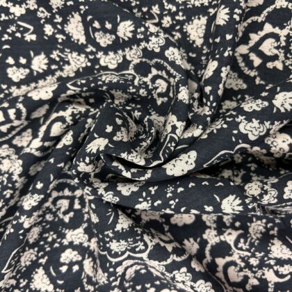 Black & Beige Viscose Voile