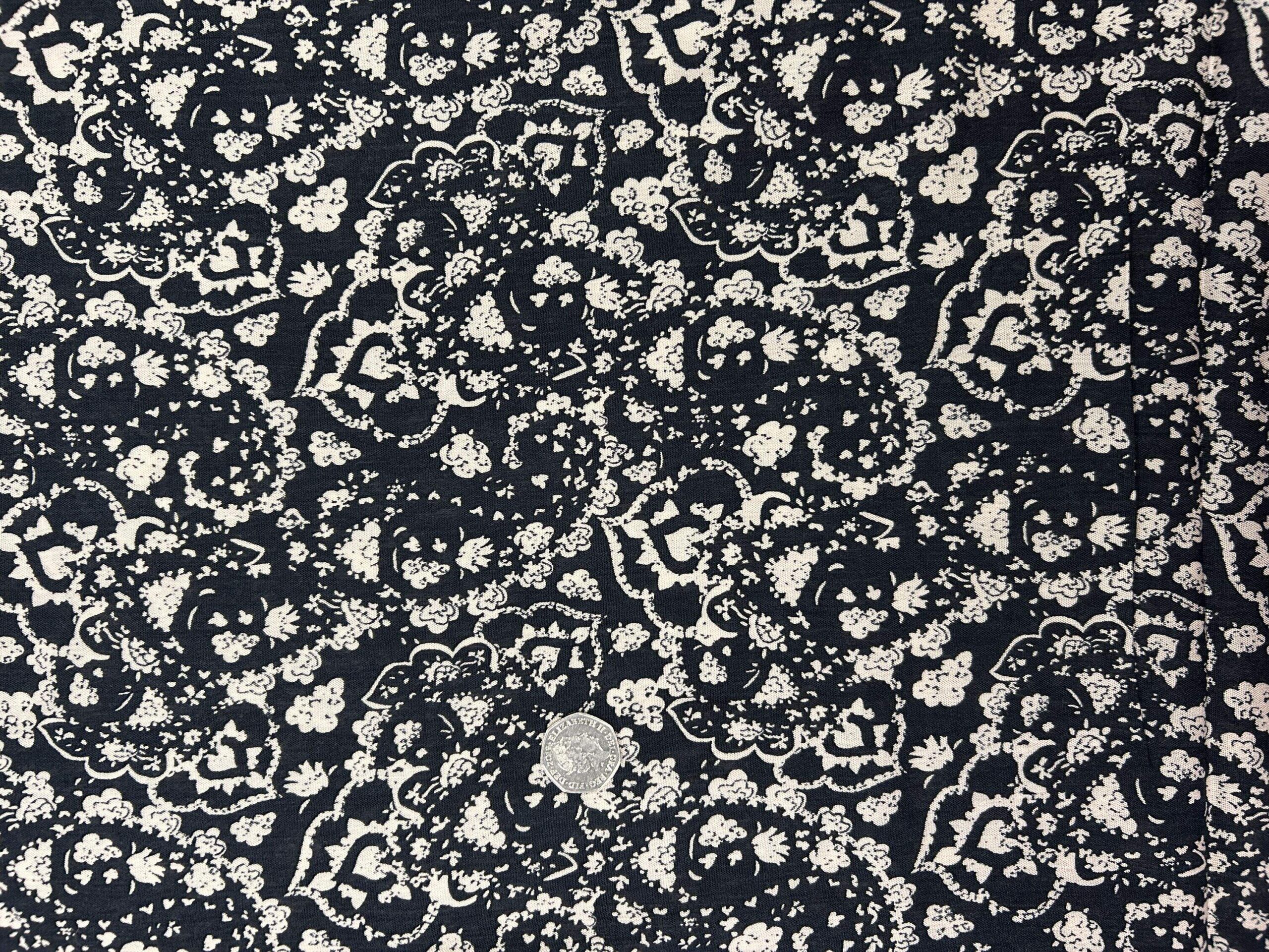 Black & Beige Viscose Voile - Image 2