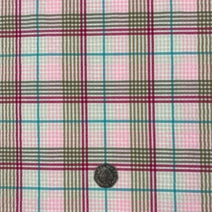 Pink Green Seersucker Viscose 53% Poly 47% 140cm wide